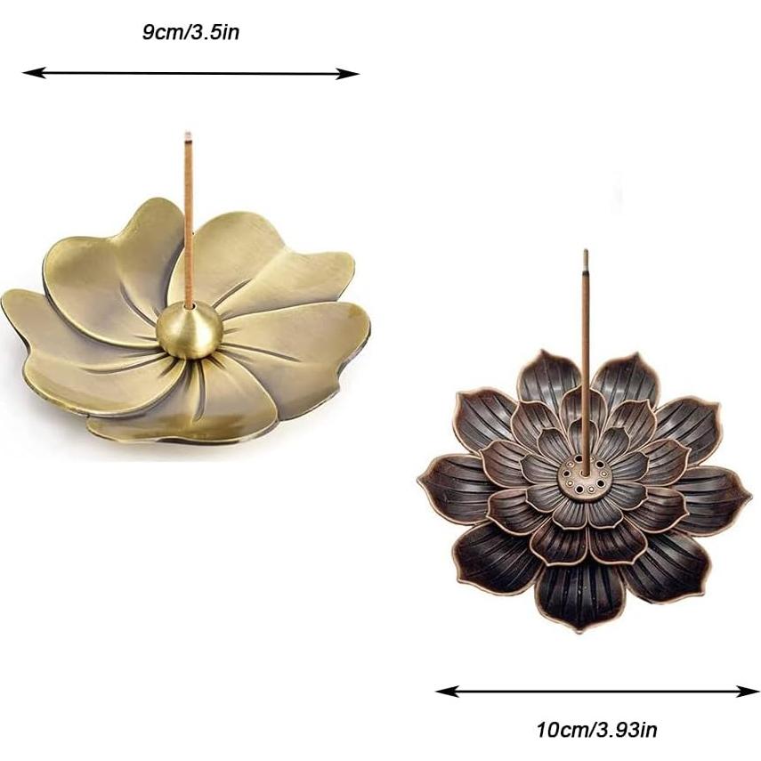 Soporte de Incienso VOKOLA Loto de Latón 4 Piezas 9cm