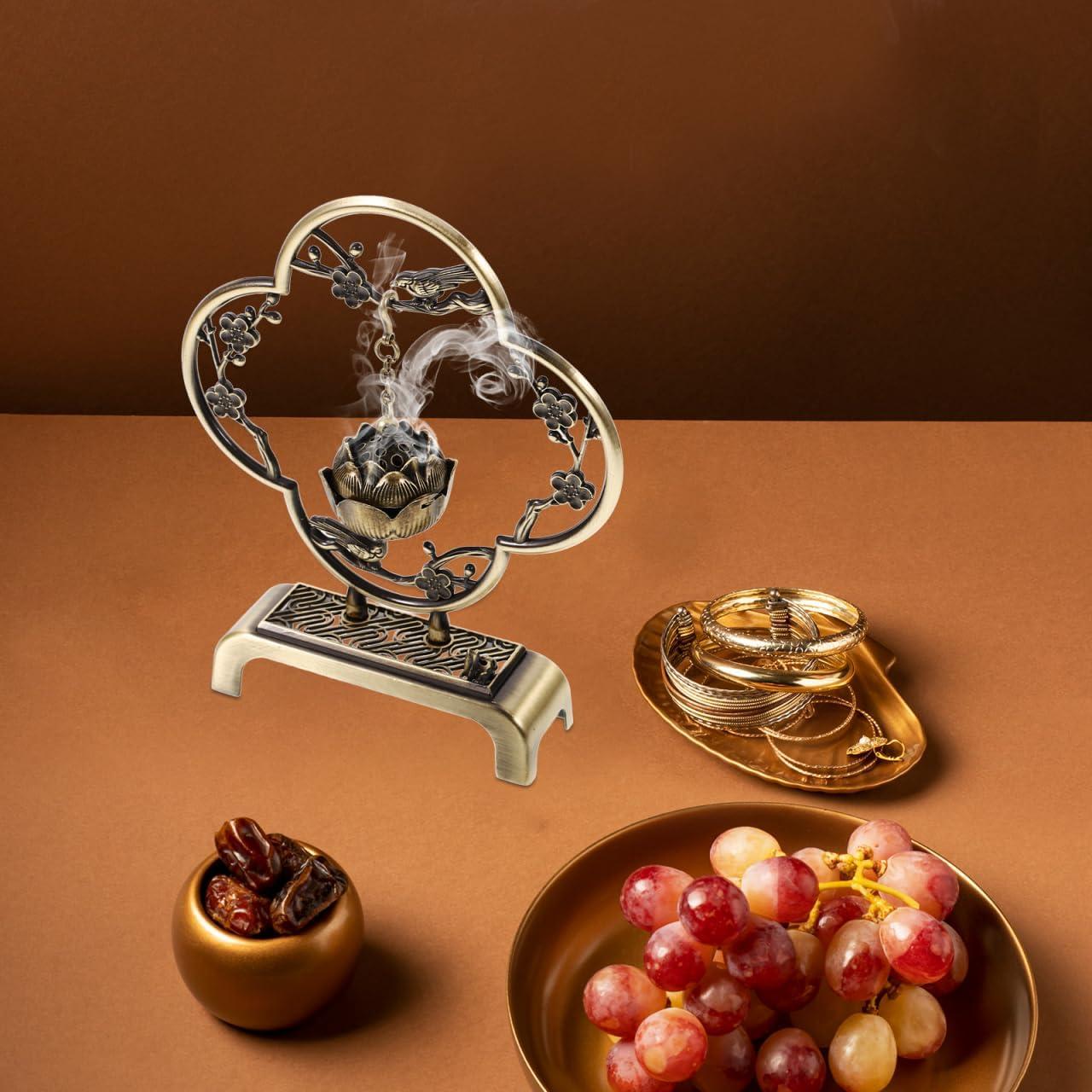 Incensario Colgante Homoyoyo de Aleación Vintage 16cm