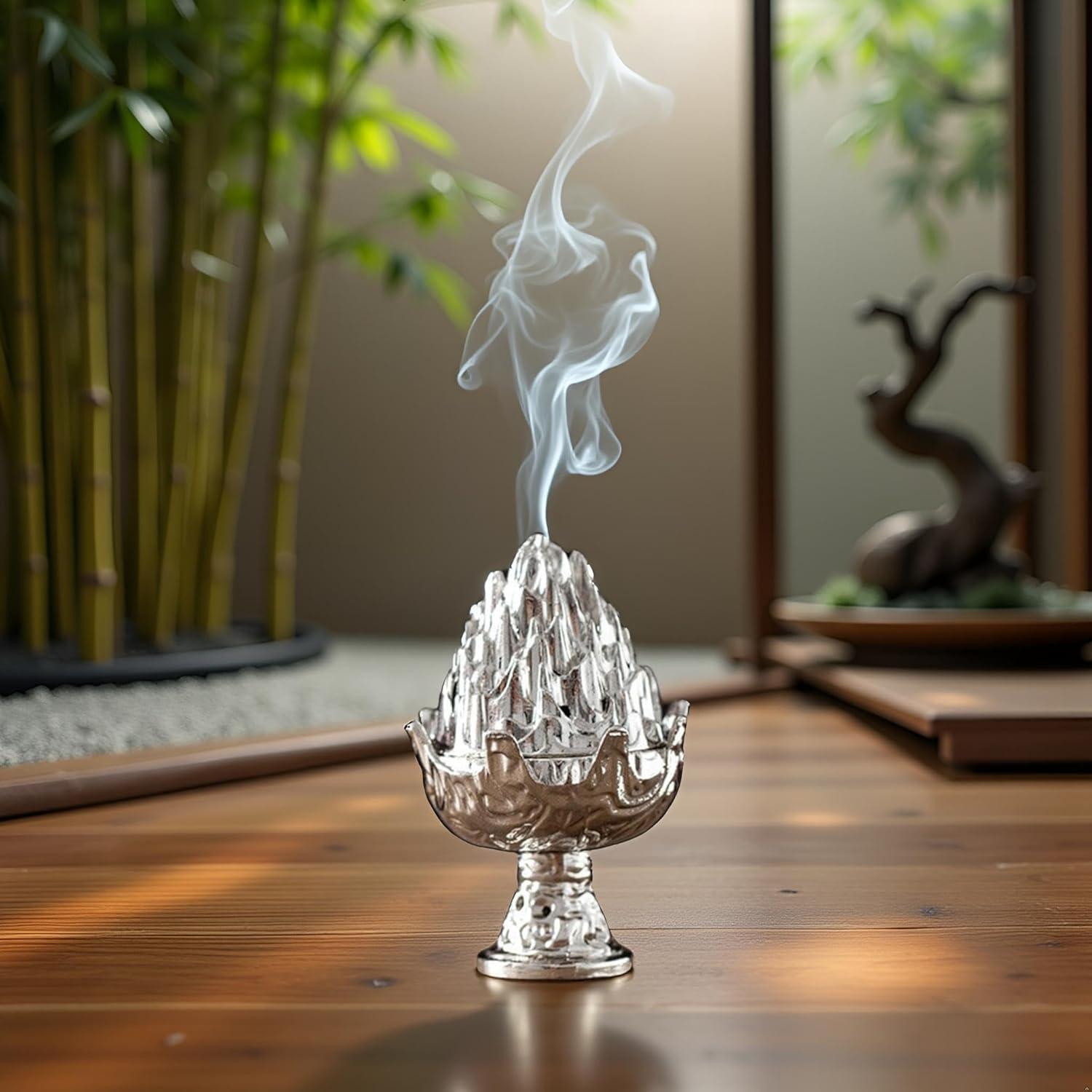 Estufa de Incienso Mini YuanHolumid Plata Montaña Cobre