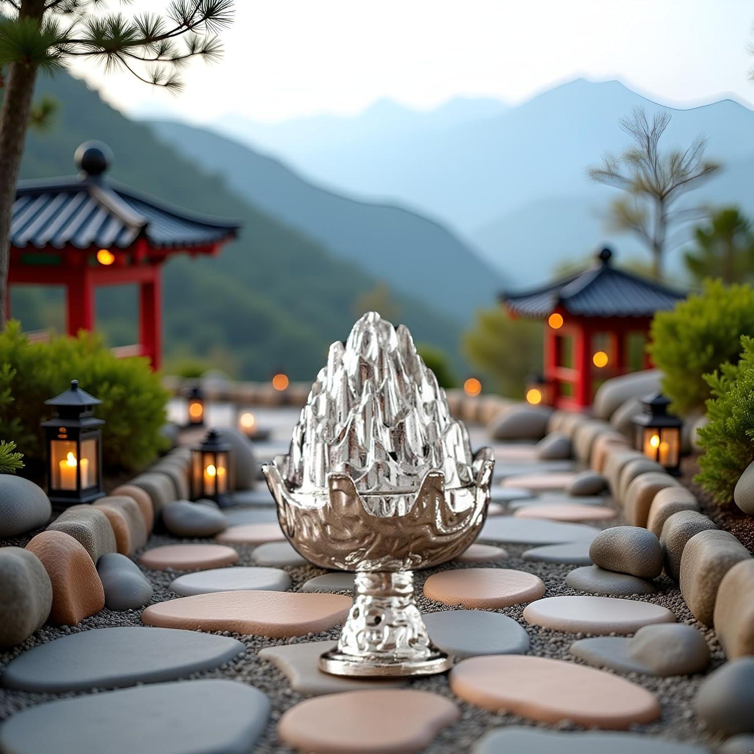 Estufa de Incienso Mini YuanHolumid Plata Montaña Cobre