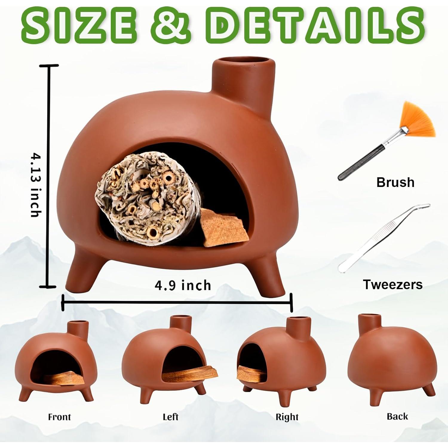 Soporte de Cerámica Zvaiuk para Palo Santo - Mini Chimenea Amarillo