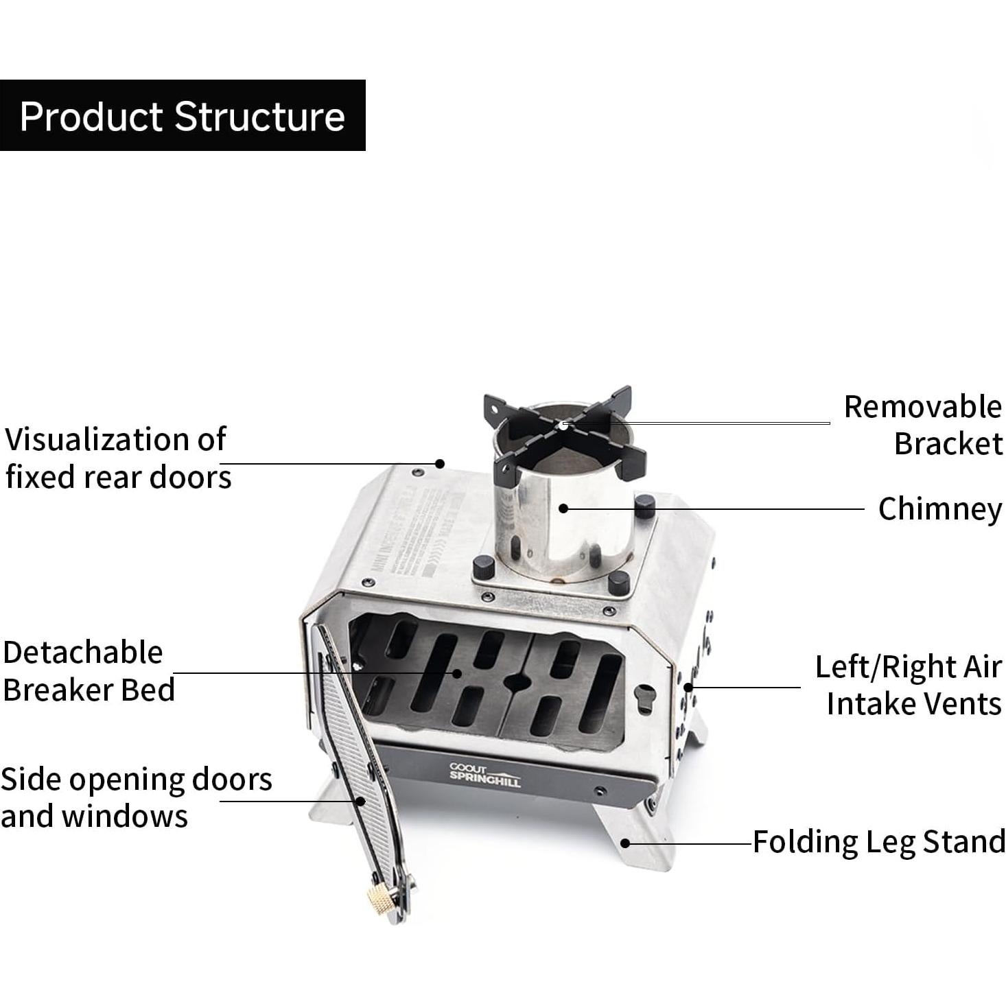 Mini Estufa de Incienso 2.0 GOOUT SPRINGHILL Plata 14x10x16.3 cm