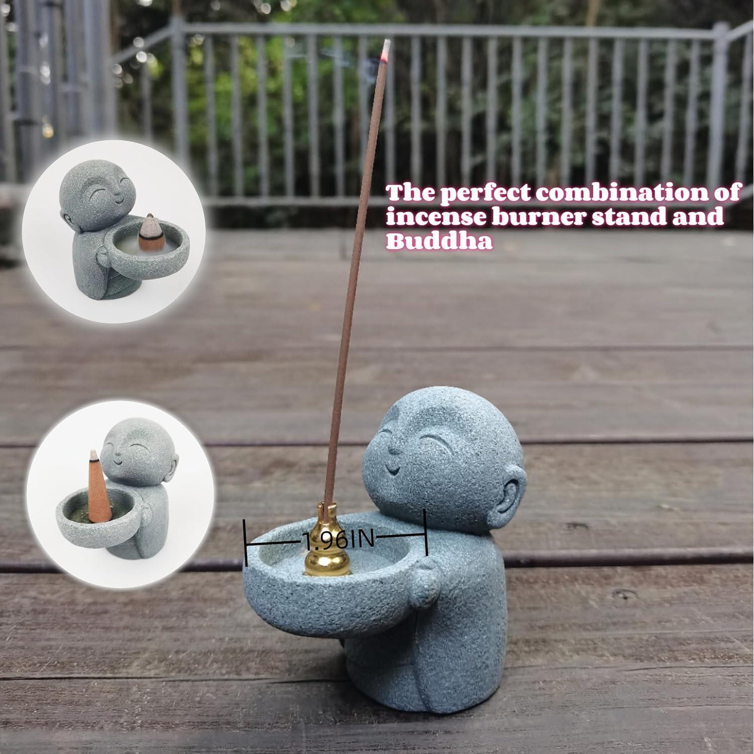 Estatua de Buda Zen LWDUDE con Soporte para Vela y Incienso