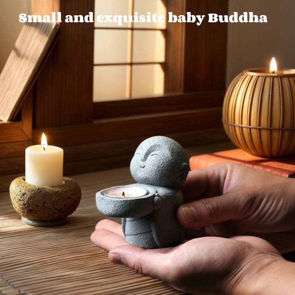 Estatua de Buda Zen LWDUDE con Soporte para Vela y Incienso