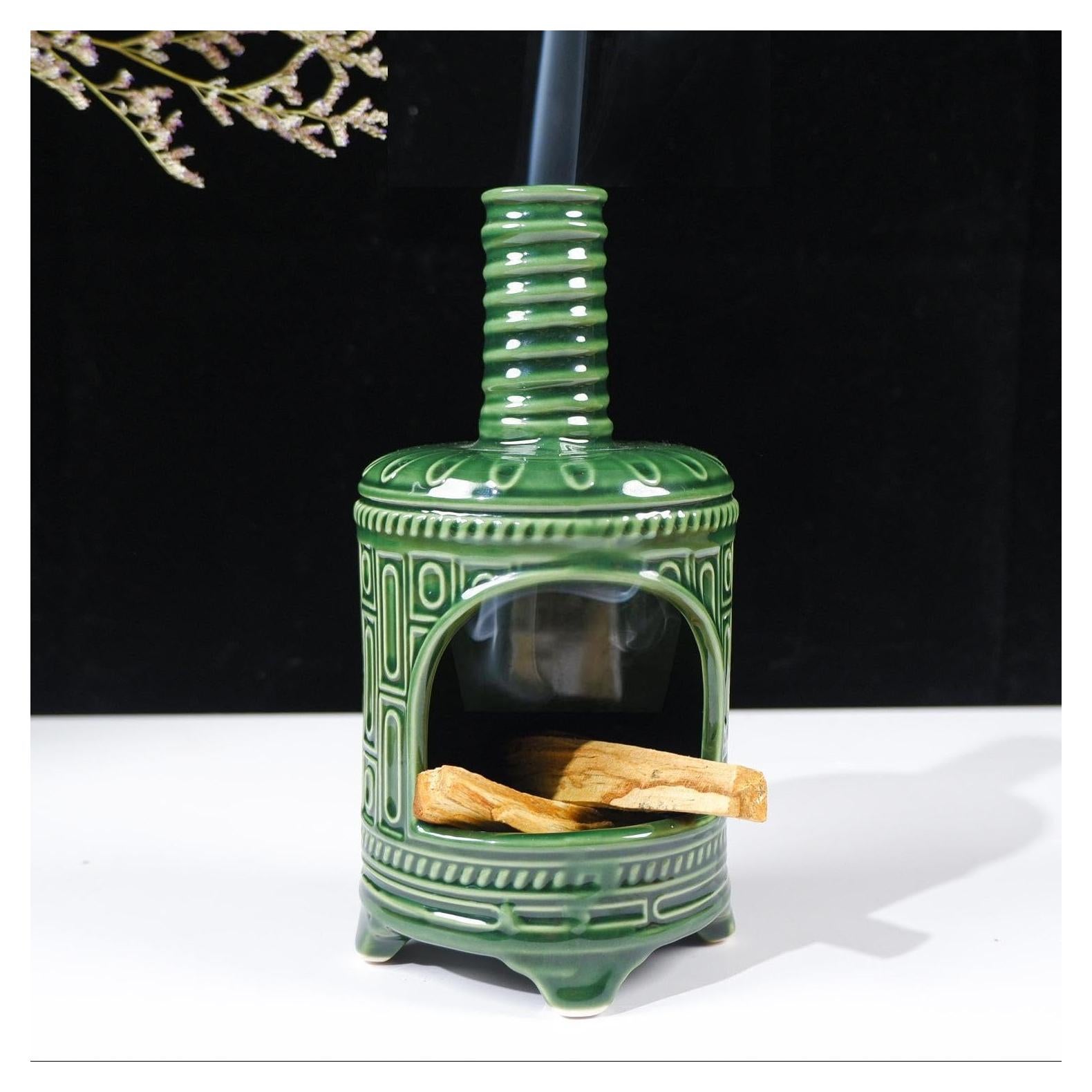 Soporte de Palo Santo Cerámica MOUGIGI Retro Verde 19.5 cm
