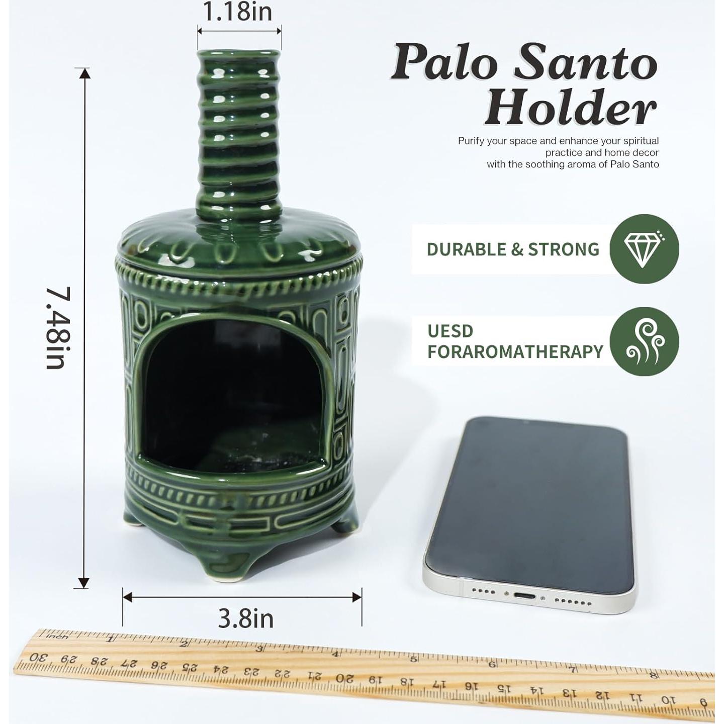 Soporte de Palo Santo Cerámica MOUGIGI Retro Verde 19.5 cm