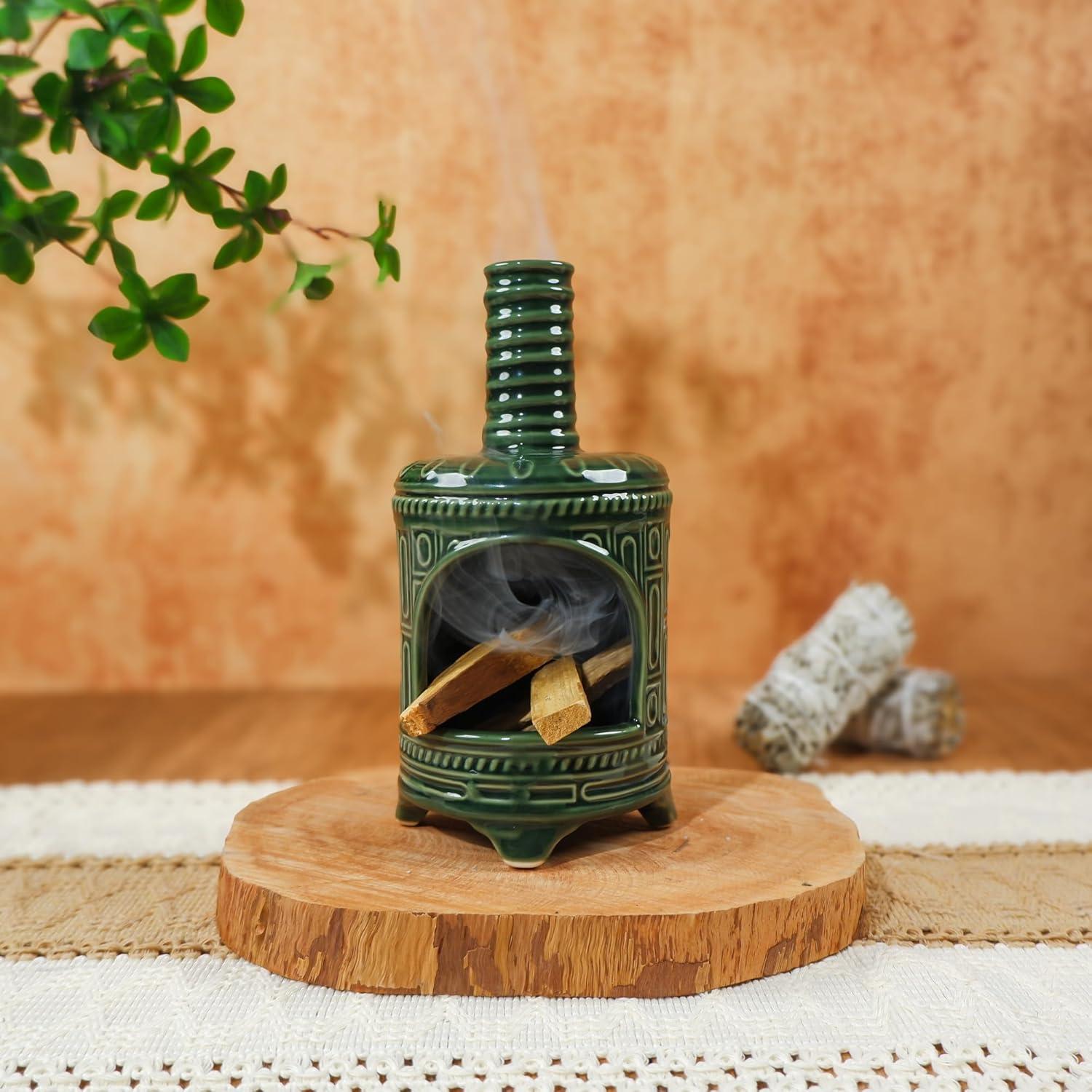 Soporte de Palo Santo Cerámica MOUGIGI Retro Verde 19.5 cm