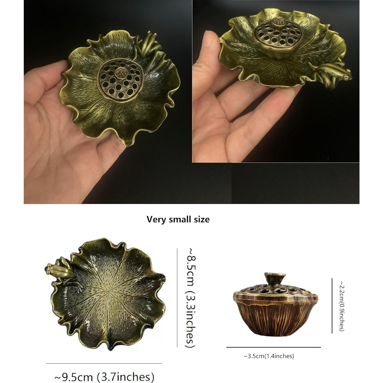 Quemador de Incienso Mini Loto y Rana JTK Design Bronce