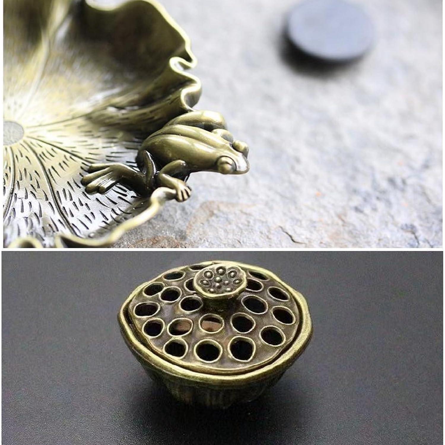 Quemador de Incienso Mini Loto y Rana JTK Design Bronce