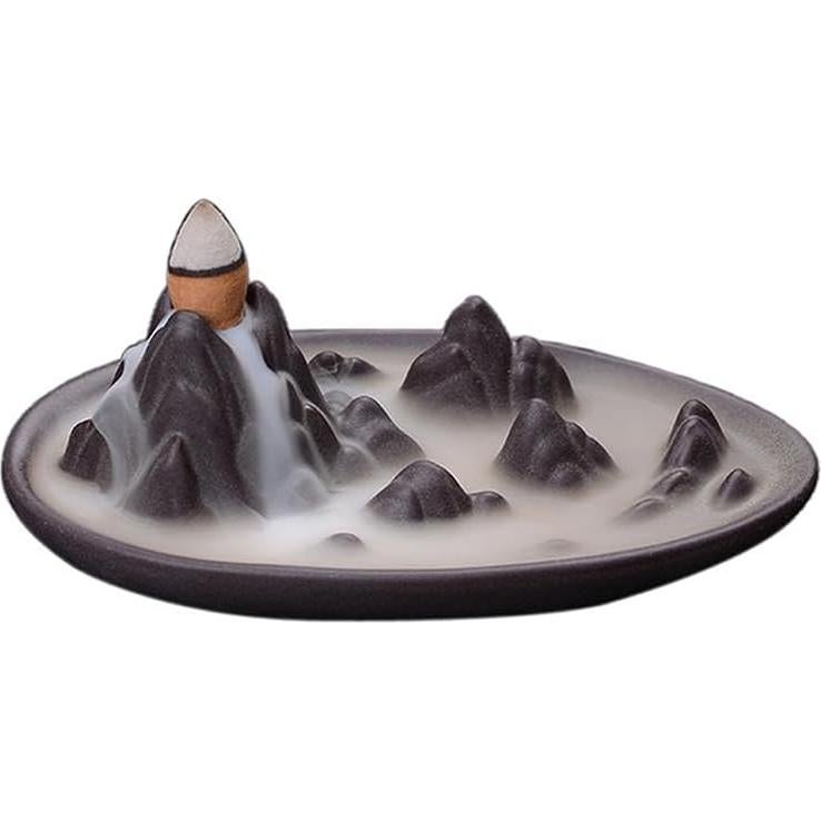 Quemador de Incienso Cerámica Yeehtech Negro 12.5x7.5x10.5 cm