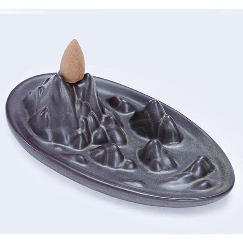 Quemador de Incienso Cerámica Yeehtech Negro 12.5x7.5x10.5 cm