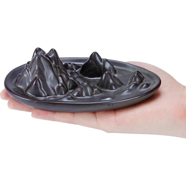 Quemador de Incienso Cerámica Yeehtech Negro 12.5x7.5x10.5 cm