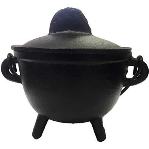 Caldero de Hierro Fundido New Age Imports 10.16 cm con Asa y Tapa