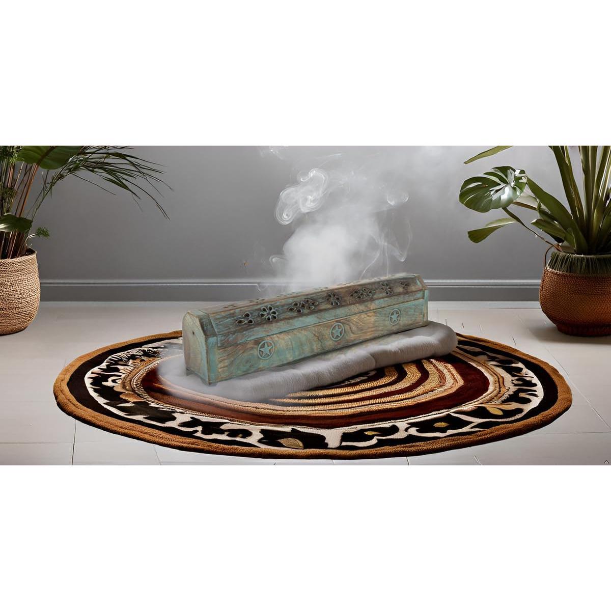 Soporte de Incienso de Madera de Mango Ecológico Azul 30.48 cm