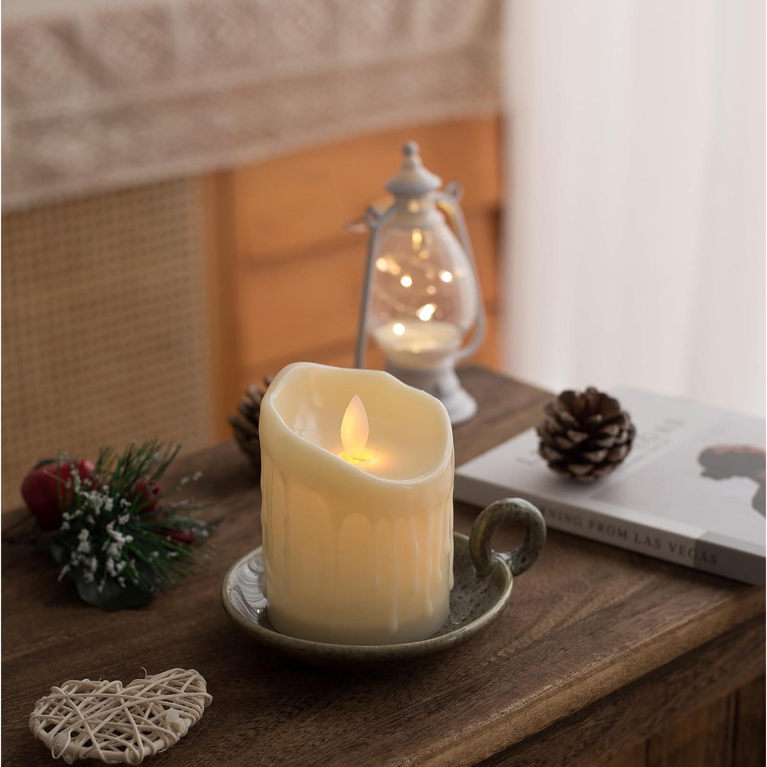 Soporte de Vela de Cerámica Vintage VIRFONOR Verde 12cm