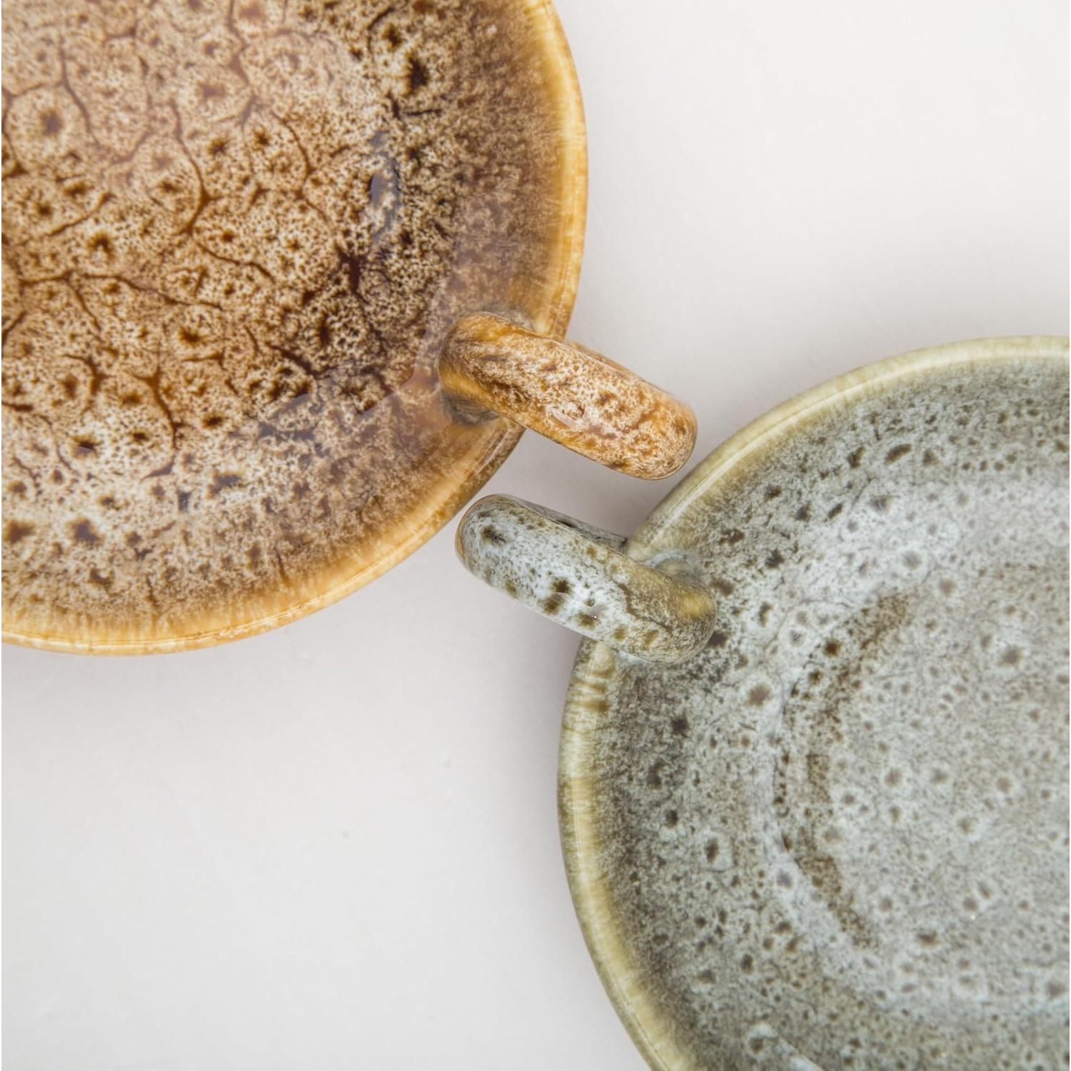 Soporte de Vela de Cerámica Vintage VIRFONOR Verde 12cm