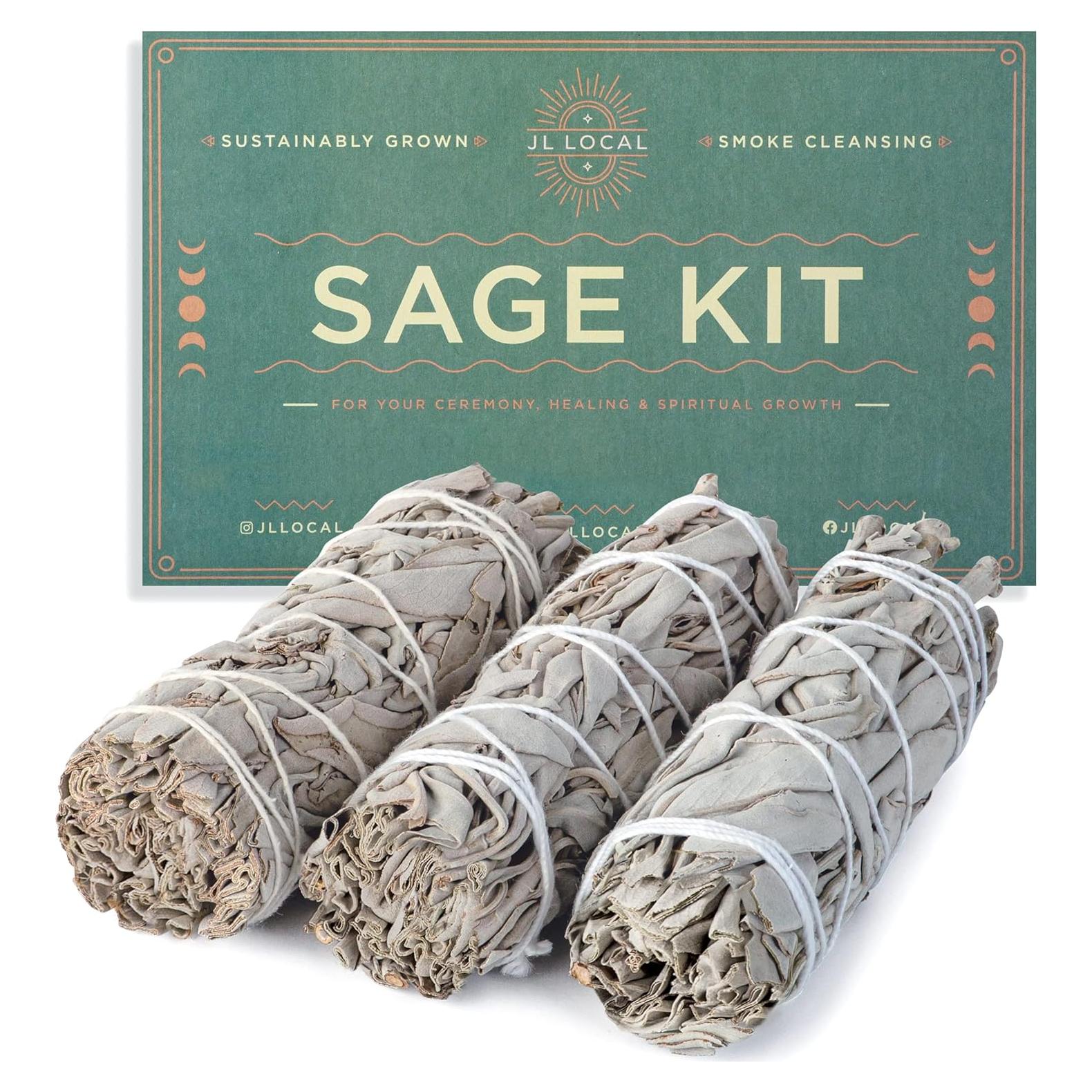 Palos de Salvia Blanca Hechos a Mano 10 cm - JL Local