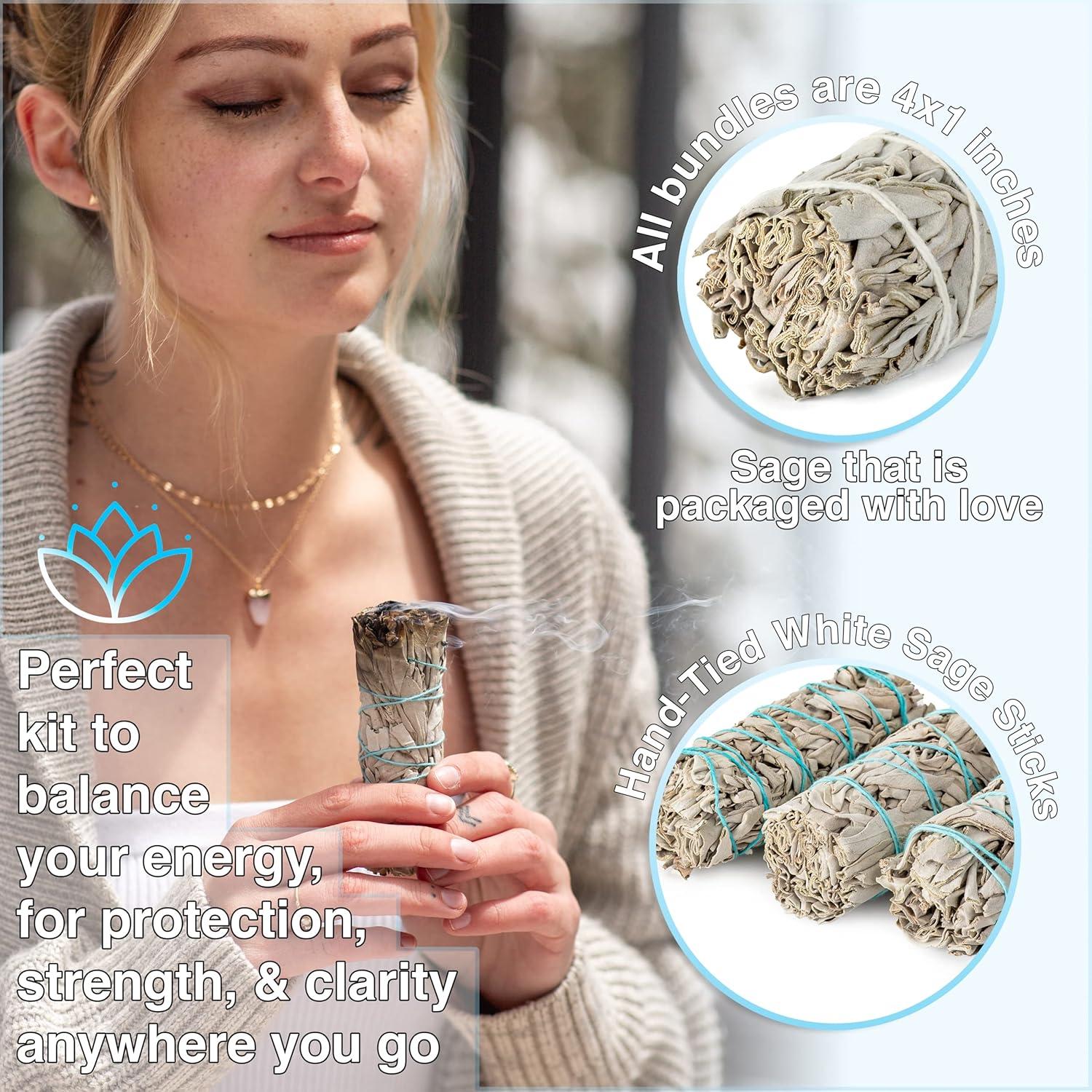 Palos de Salvia Blanca Hechos a Mano 10 cm - JL Local