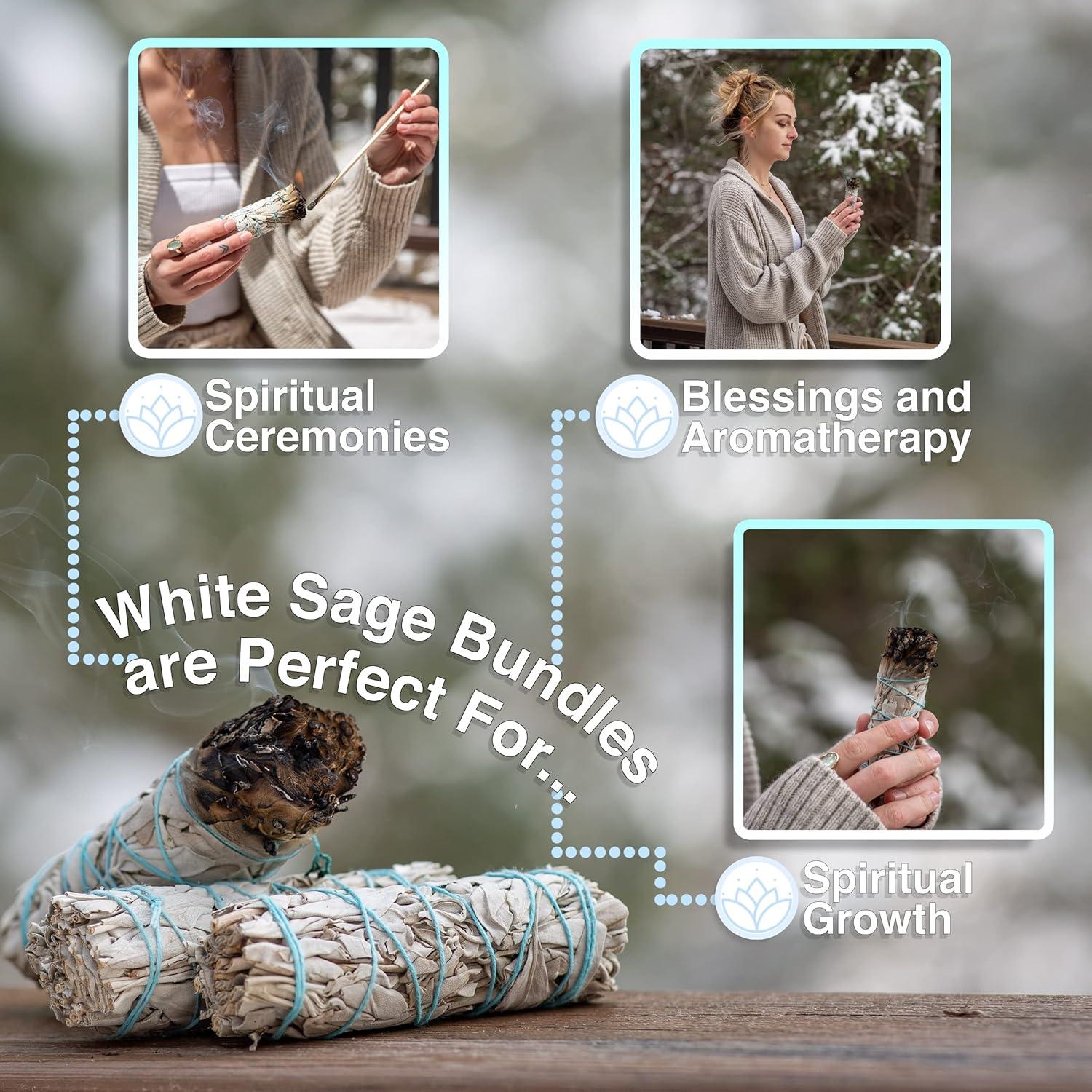 Palos de Salvia Blanca Hechos a Mano 10 cm - JL Local