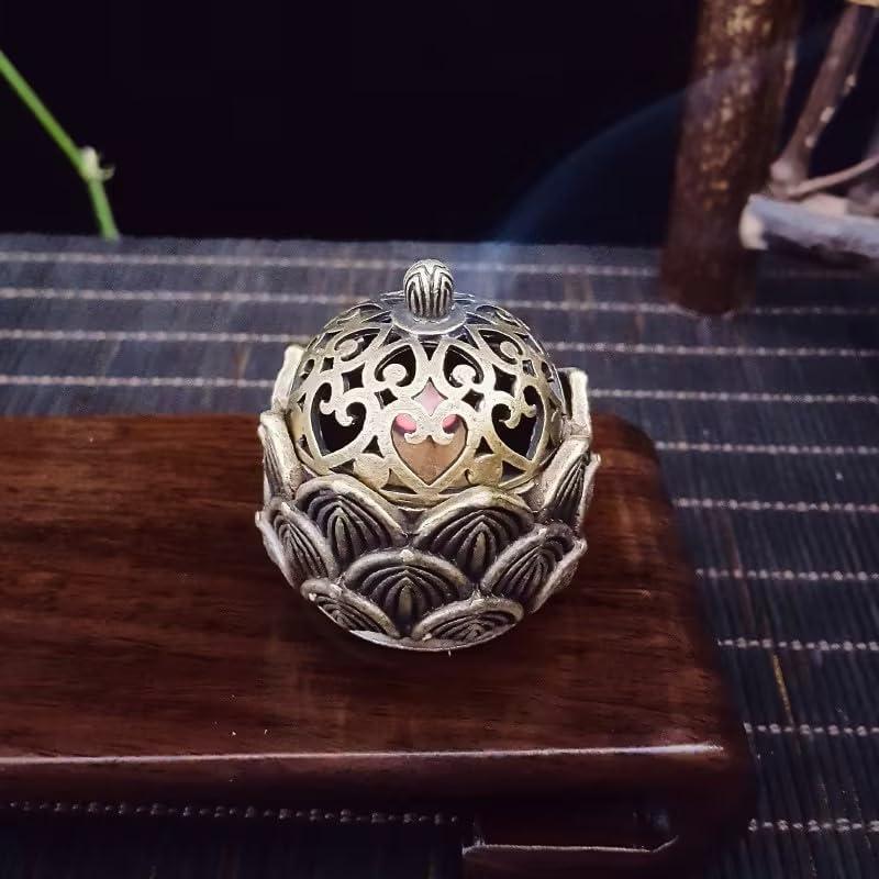 Quemador de Incienso Vintage Pxiryanlow Loto Dorado 3x3 cm