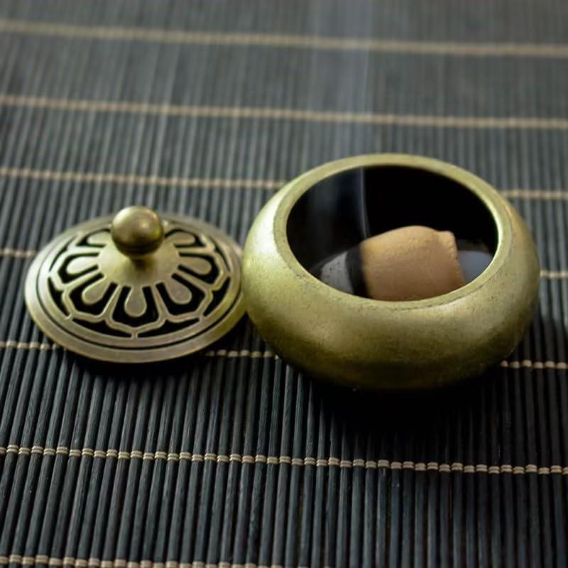 Quemador de Incienso Vintage Pxiryanlow Loto Dorado 3x3 cm