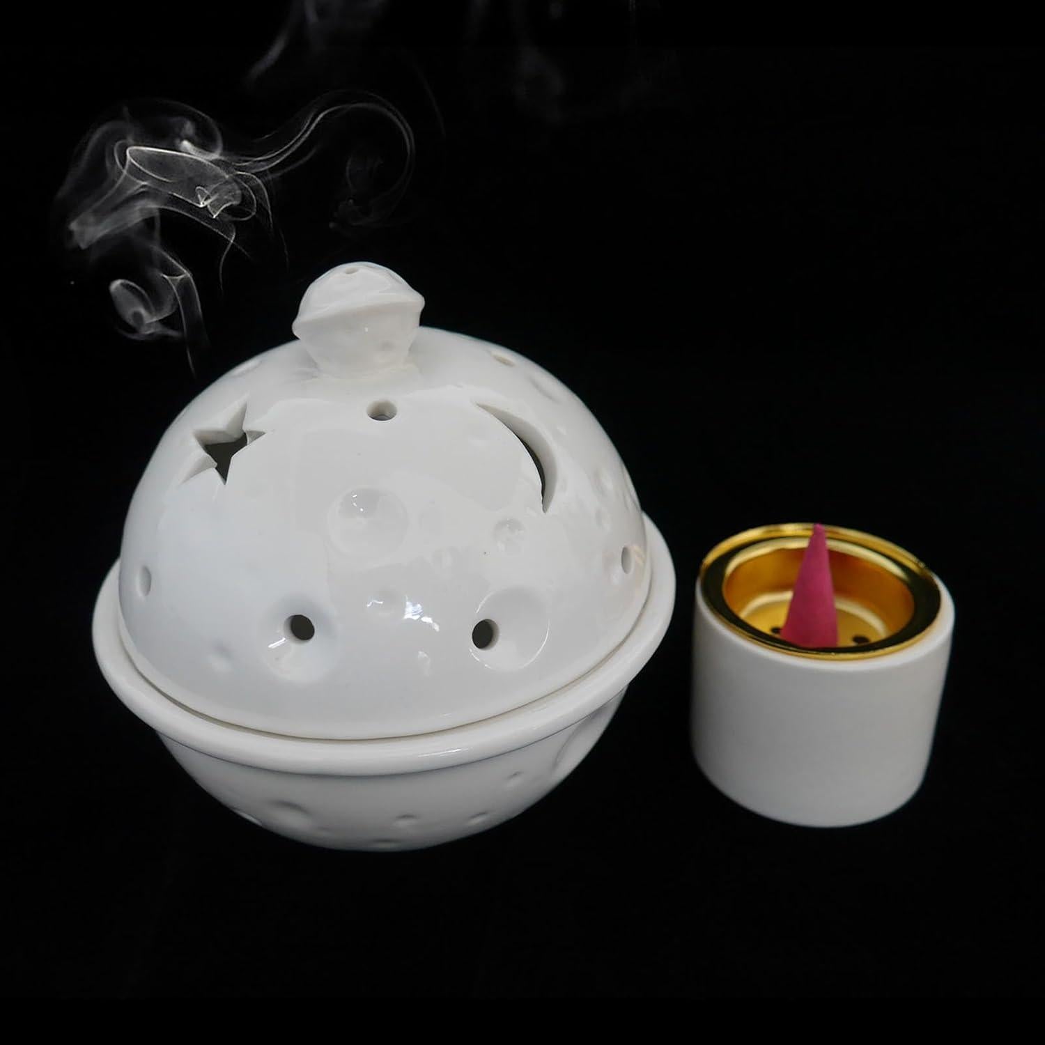 Soporte de Incienso Cerámica Mutochy Luna 5 en 1 Dorado