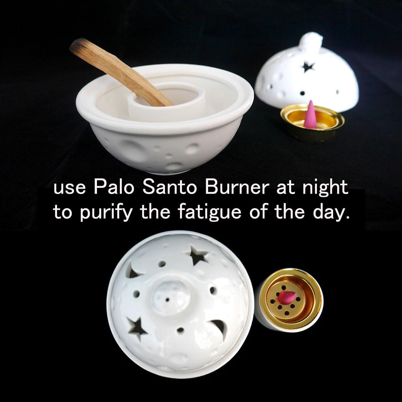 Soporte de Incienso Cerámica Mutochy Luna 5 en 1 Dorado