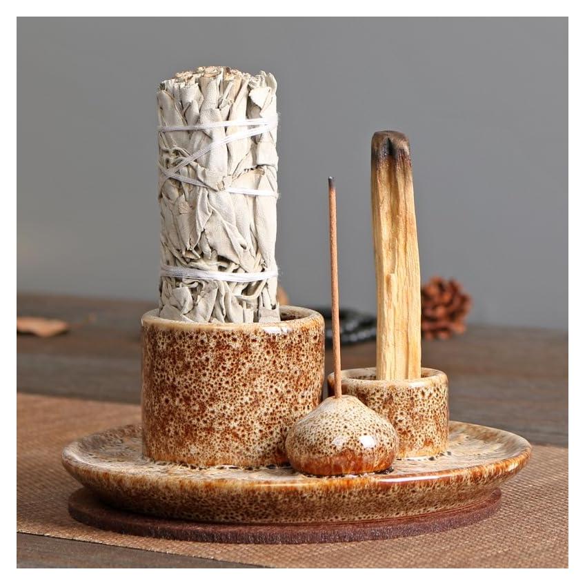 Soporte de Incienso Cerámica Comeon Patrón Leopardo 13x5cm