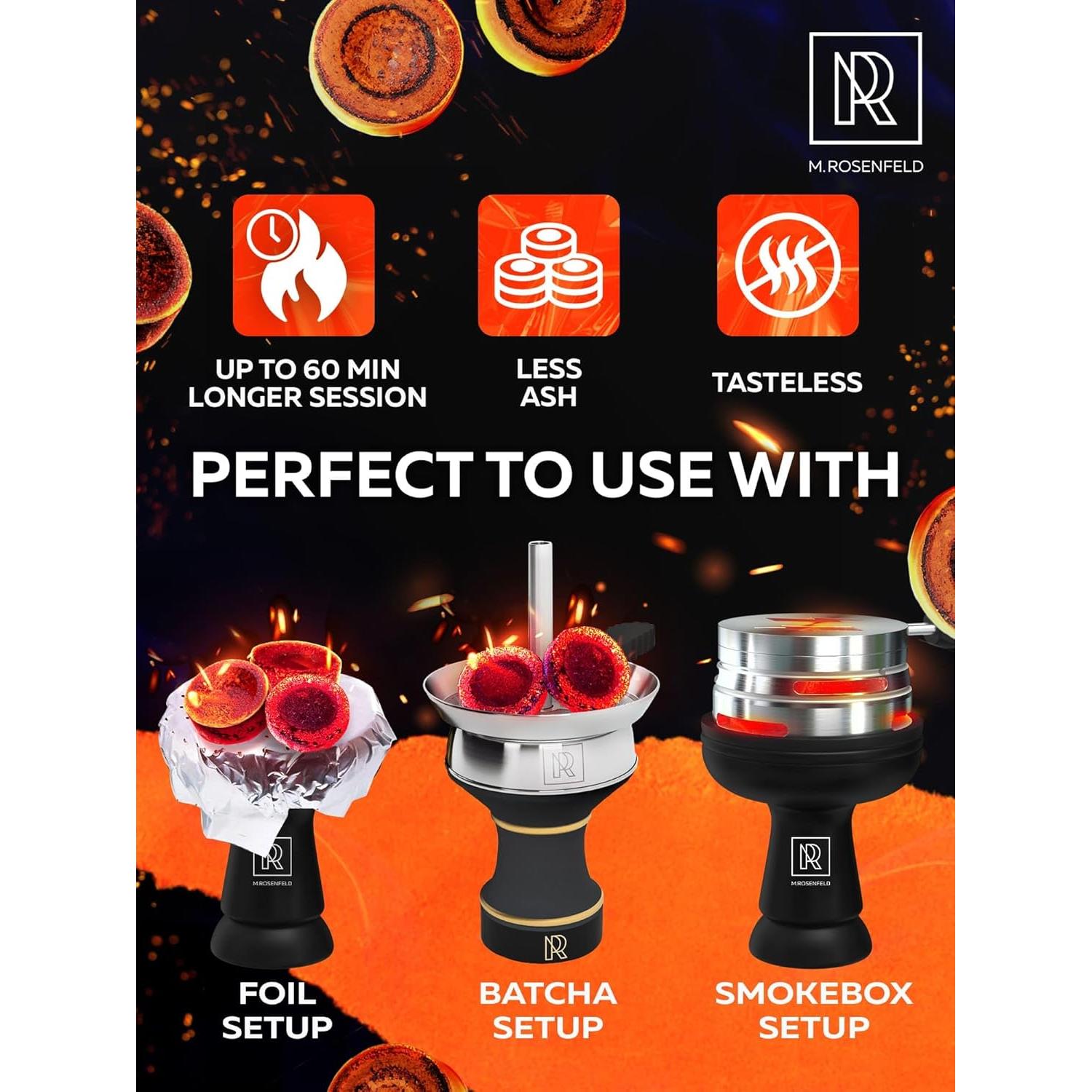 Discos de Carbón para Incienso M. ROSENFELD - 30 pcs 33 mm