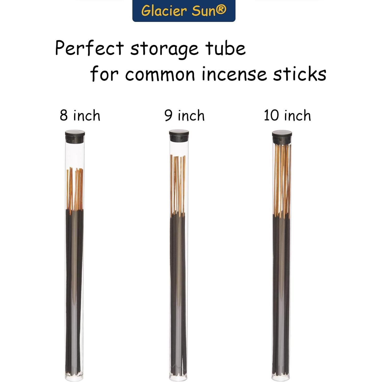 Tubo plástico transparente Glacier Sun 12 unidades para incienso