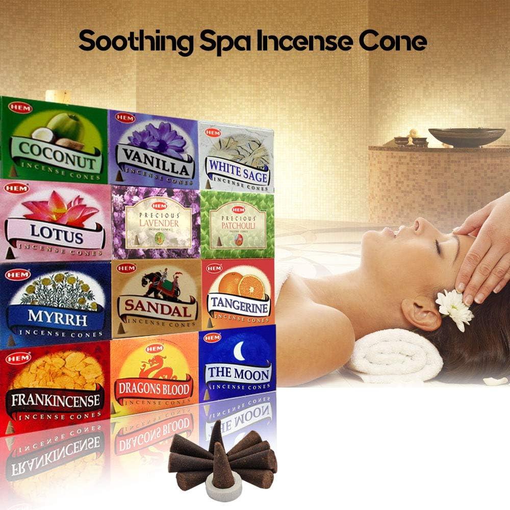 Conos de Incienso HEM - Paquete de 120 Conos Naturales
