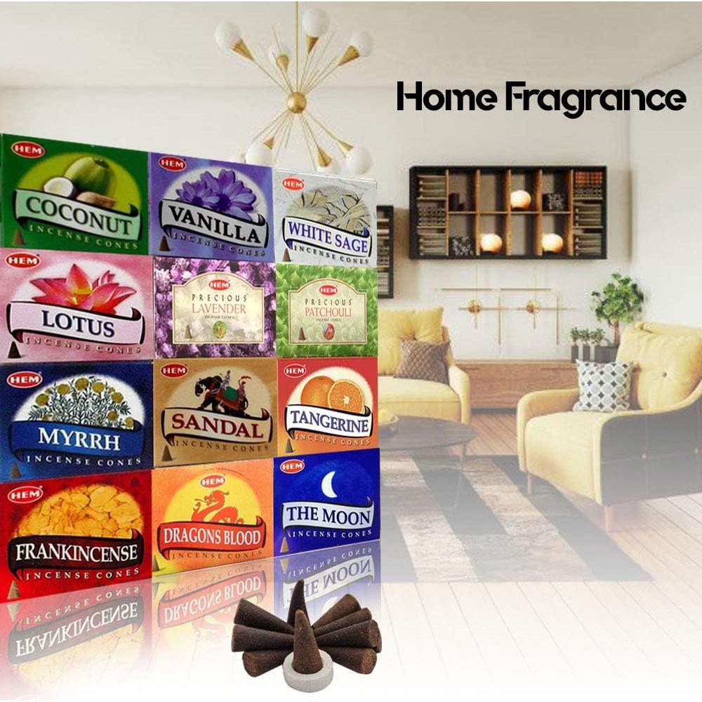 Conos de Incienso HEM - Paquete de 120 Conos Naturales