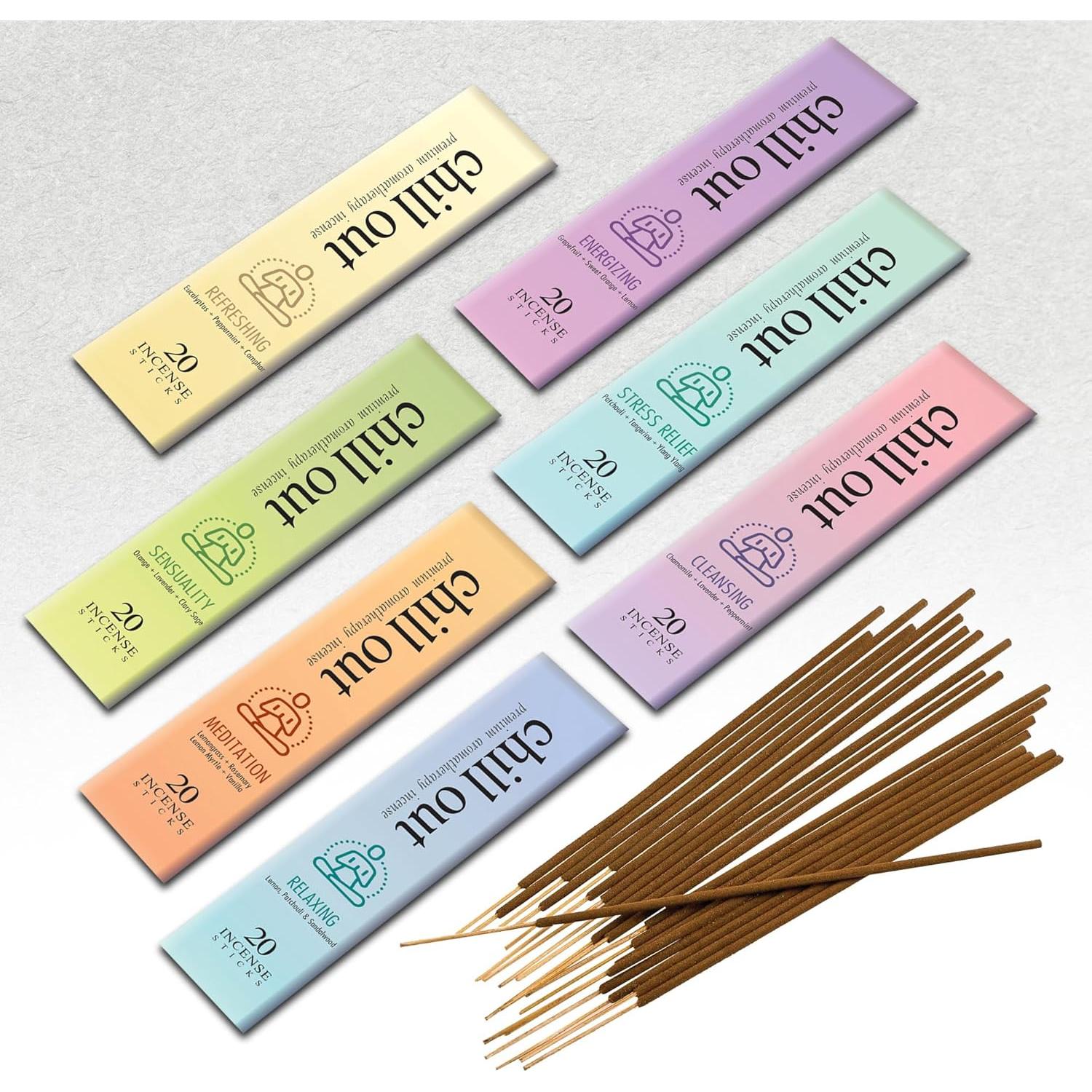 Set de Incienso Aromaterapia Mecka Chill Out - 140 Palitos