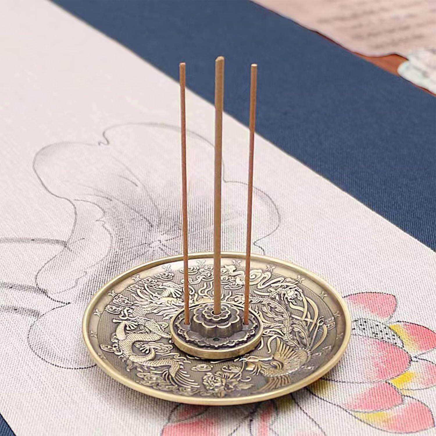 Soporte para Incienso de Latón Amitofo - 3 en 1 Dragón