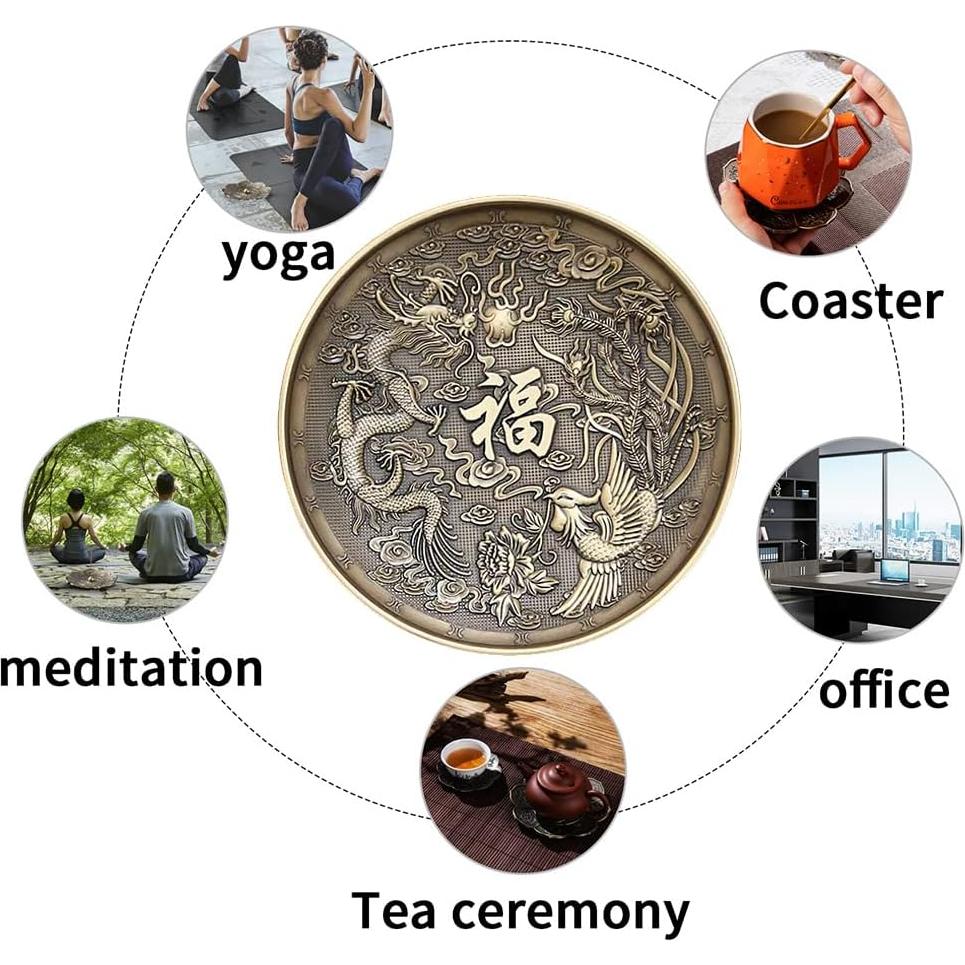 Soporte para Incienso de Latón Amitofo - 3 en 1 Dragón