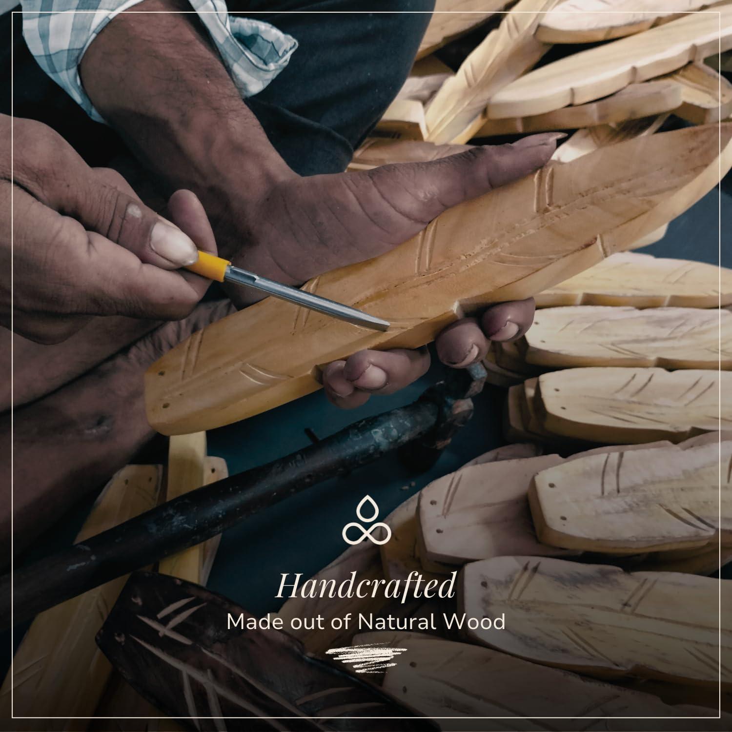 Soporte de Incienso de Madera Calmveda - Paquete de 2 Bandejas 25.4 cm