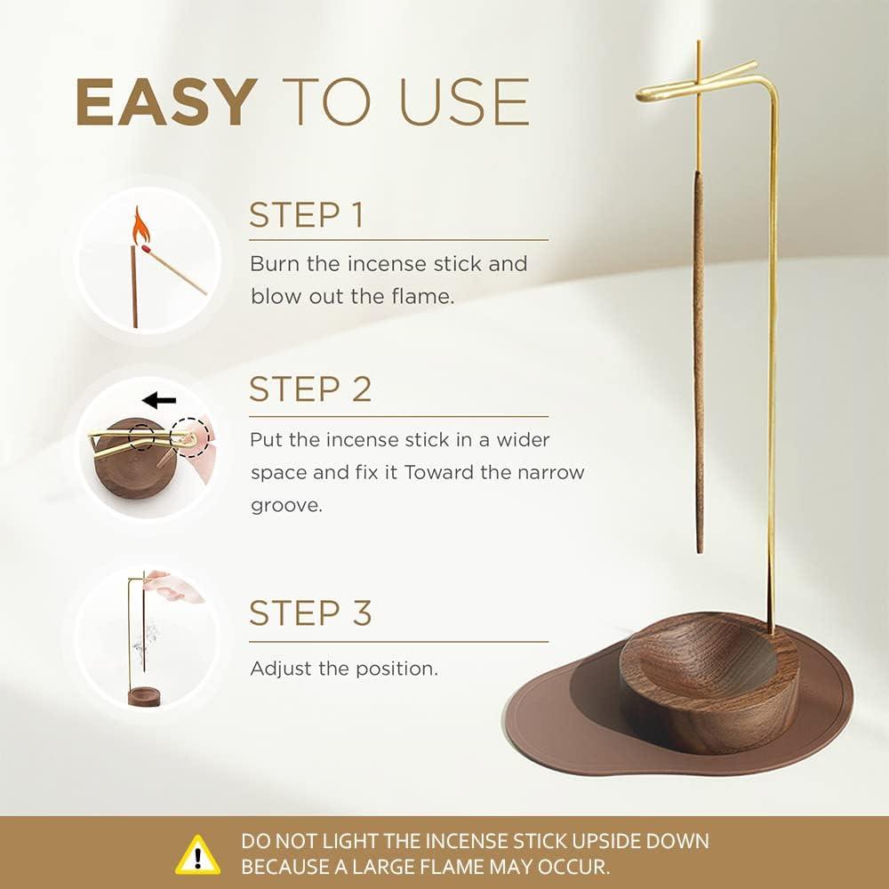 Soporte de Incienso Dostende de Madera de Nogal Multiusos