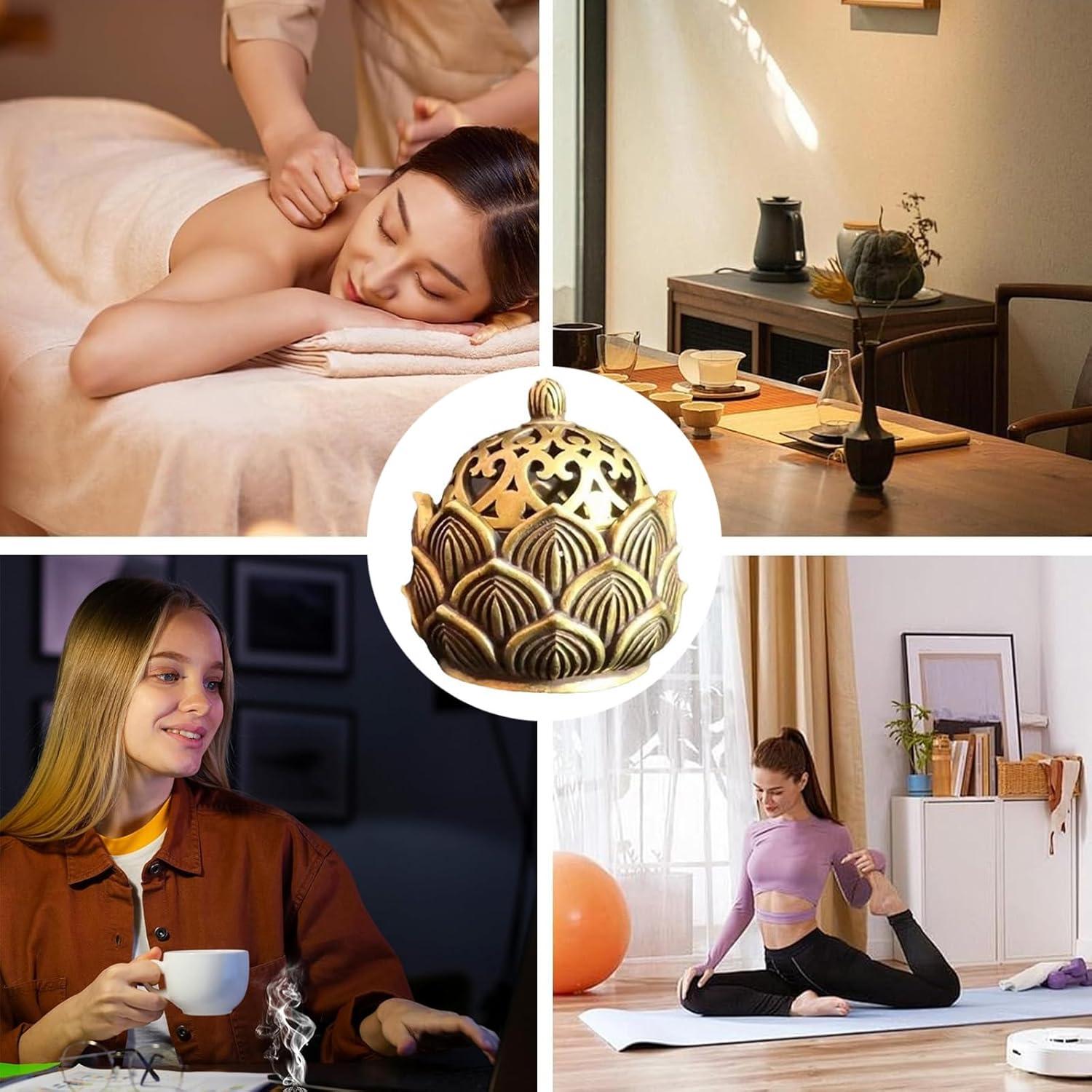 Quemador de Incienso Loto Hueco ZQTSANKESL Mini Decoración