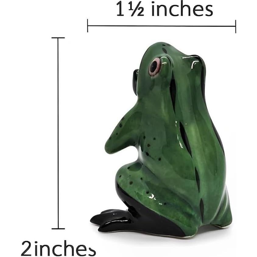 Soporte de Incienso Rana Cerámica Verde Oscuro 5.08 cm