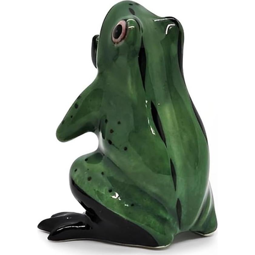 Soporte de Incienso Rana Cerámica Verde Oscuro 5.08 cm