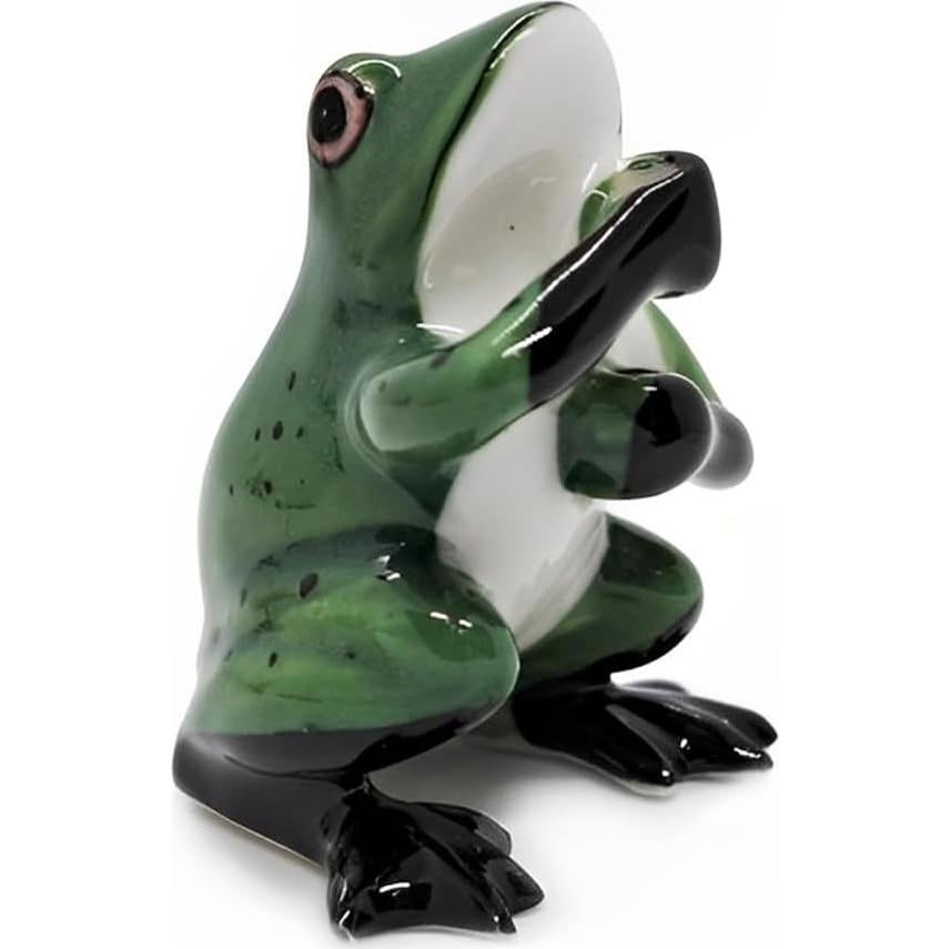 Soporte de Incienso Rana Cerámica Verde Oscuro 5.08 cm