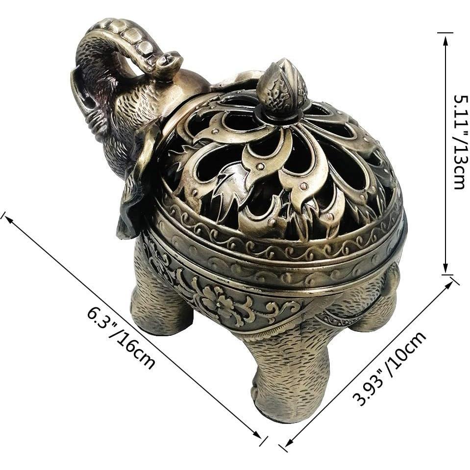 Soporte de Incienso Elefante Hourwof Bronce 16x10x13cm