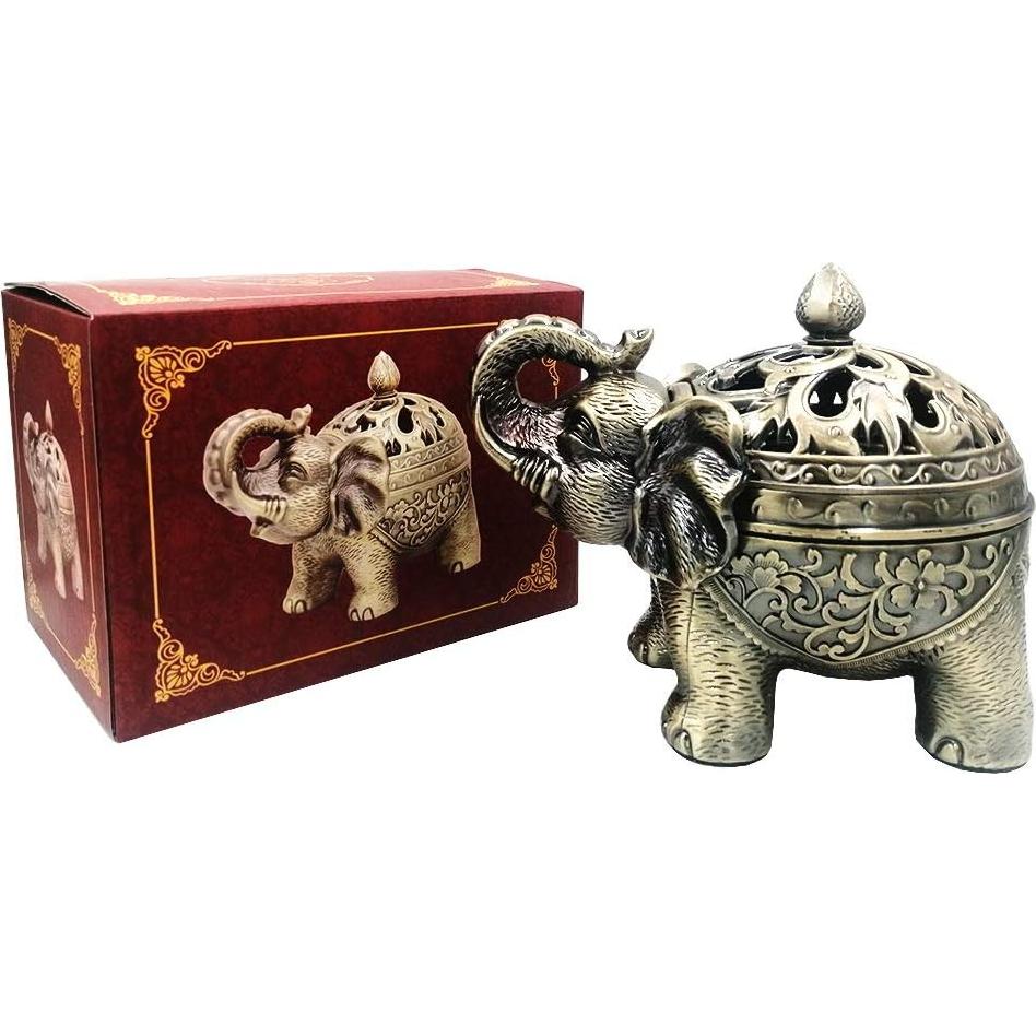 Soporte de Incienso Elefante Hourwof Bronce 16x10x13cm