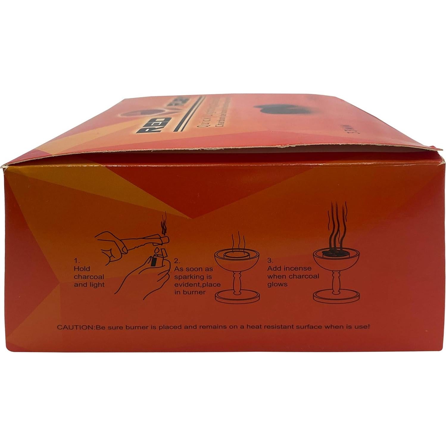 Discos de Carbón Rubí Rojo - 100 Tabletas - Encendido Rápido