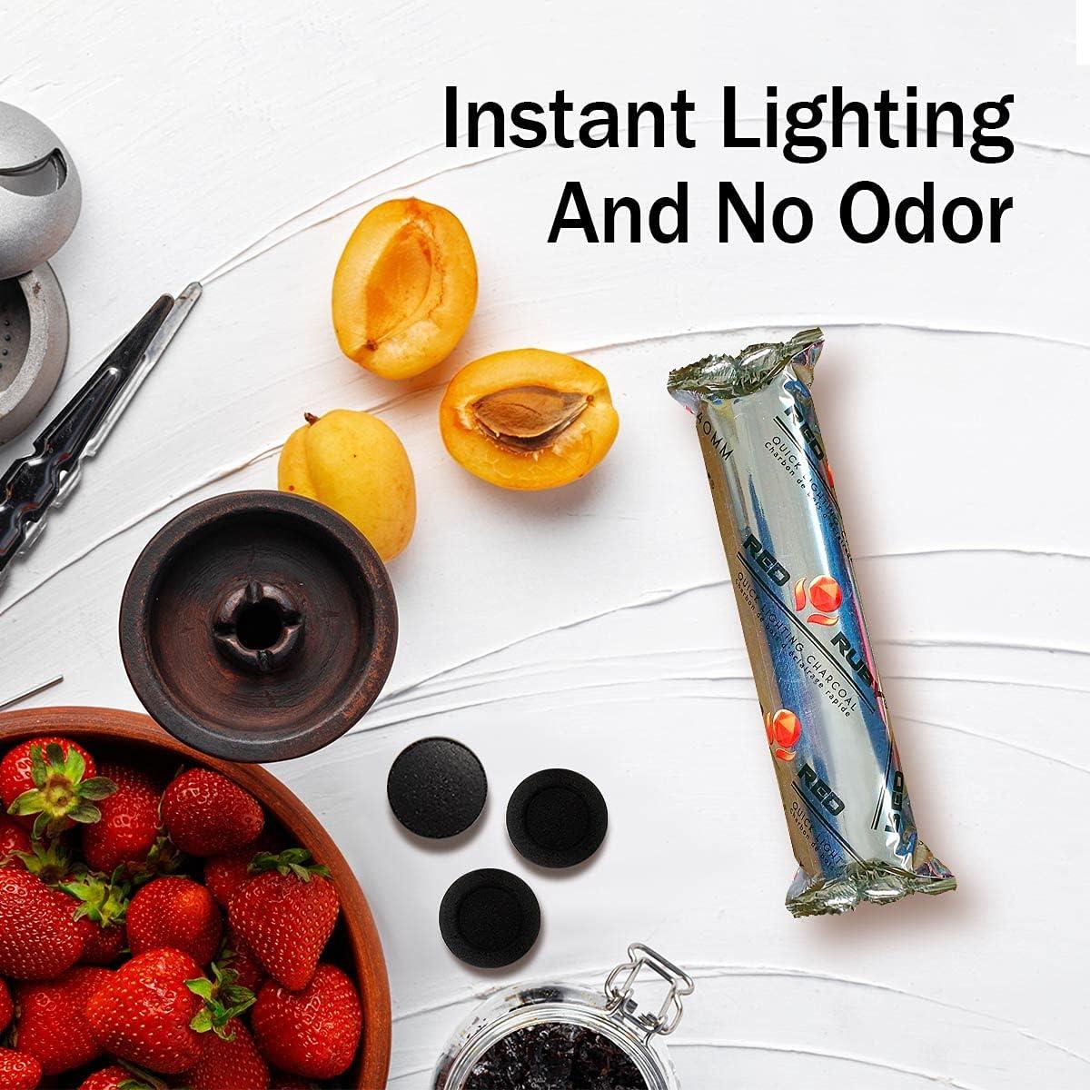 Discos de Carbón Rubí Rojo - 100 Tabletas - Encendido Rápido