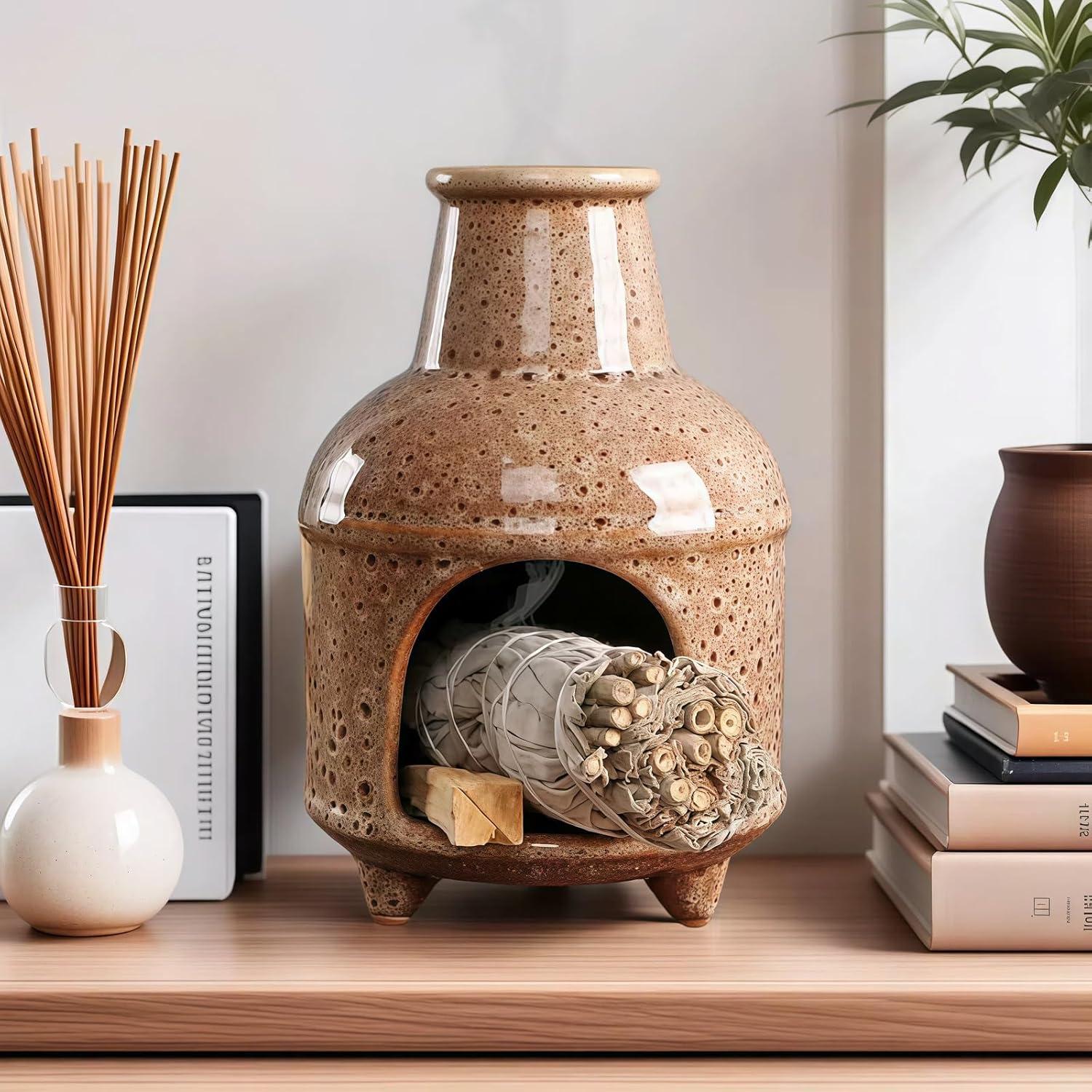 Soporte de Palo Santo Zynzthos Cerámica Rosa 15.7 cm