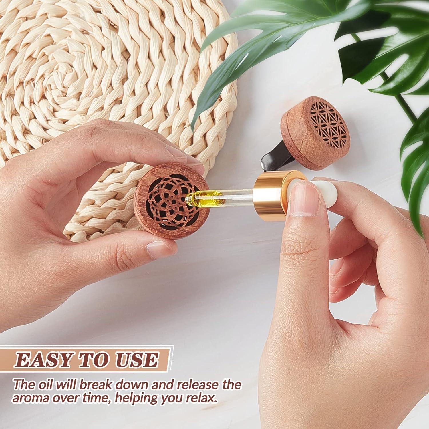 Difusores de Aceite Esencial Patelai para Automóvil - 4 Pcs Madera