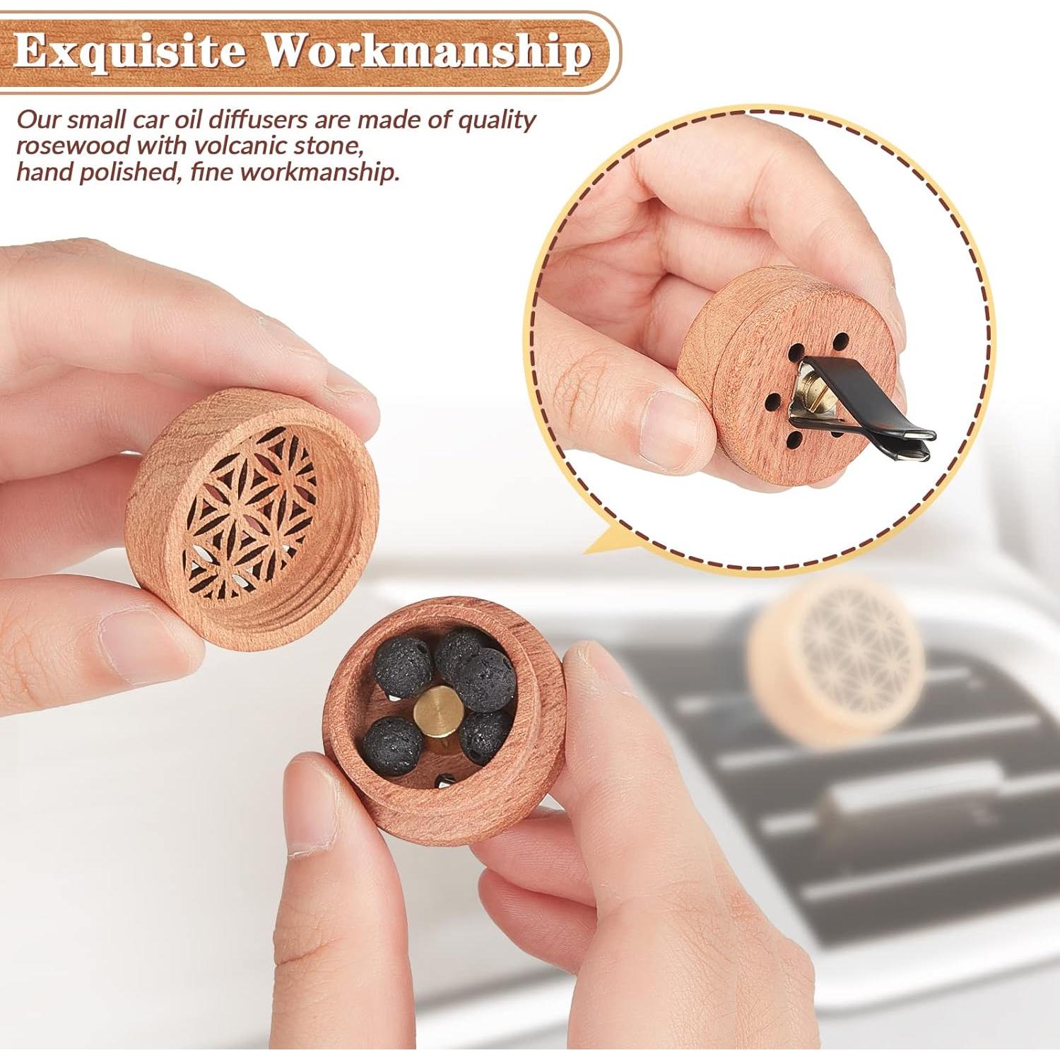 Difusores de Aceite Esencial Patelai para Automóvil - 4 Pcs Madera