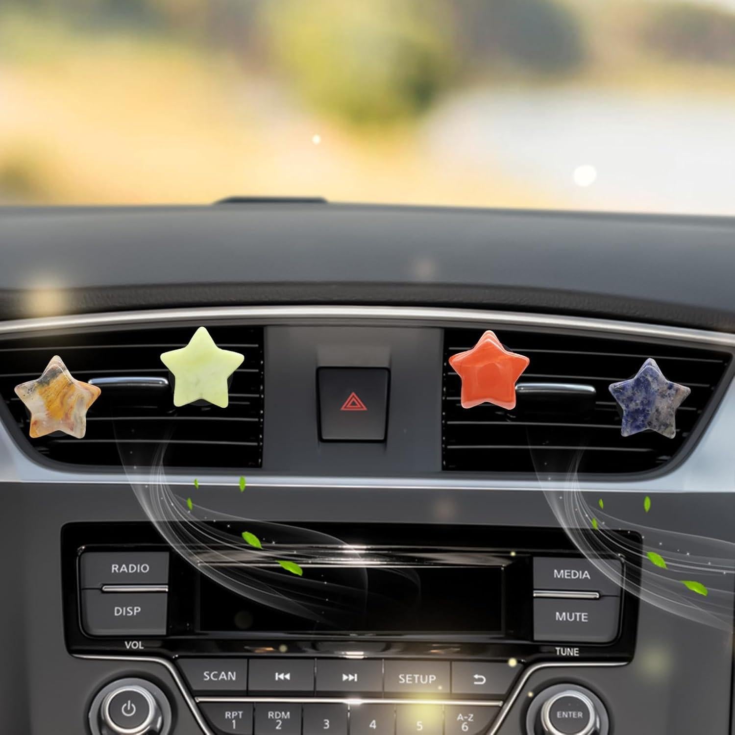 Clips de Ventilación para Ambientador de Auto ORIESSE, 4 Piezas de Piedra Natural