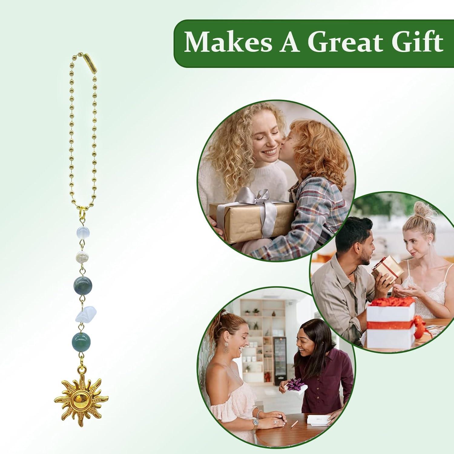 Encanto Colgante de Coche YTYAB Sol Verde y Dorado 17.78 cm